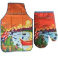 Apron and Cooking Mitt with the Puerto Rico Cotorra, Souvenirs from Puerto Rico, Cooking Instruments from Puerto Rico