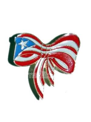 Pasteles, empanadillas tostones  Puerto Rico Flag on Laze Pin Puerto Rico