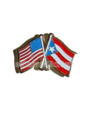 Dulces Tipicos Puerto Rico Flag & USA Flag Pin Puerto Rico