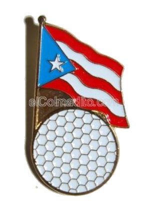 Pasteles, empanadillas tostones  Puerto Rico Flag & Golf Pin Puerto Rico