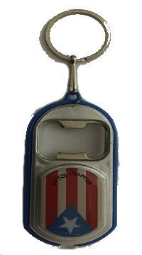 Dulces Tipicos Puerto Rico Flag Keychains, Puerto Rico Souveniers, Bottle opener with Flash Light Puerto Rico