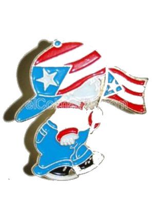 Pasteles, empanadillas tostones  Puerto Rico Flag & El Nene Pin Puerto Rico
