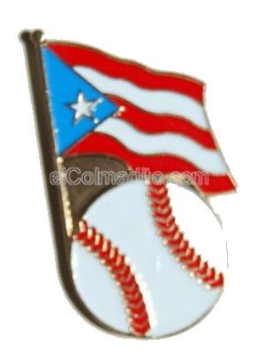 Pasteles, empanadillas tostones  Puerto Rico Flag & Beisball Pin Puerto Rico