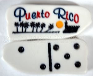 Dominoes in the shape of the Island and the Night Fall   Puerto Rico