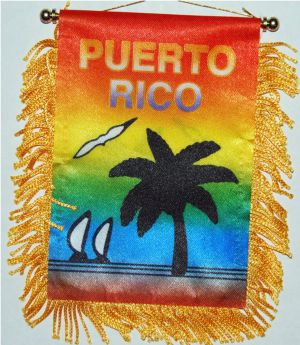 Dulces Tipicos Puerto Rico Flag for the Rear View Mirror Puerto Rico