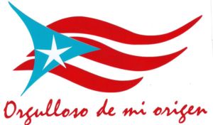 Stickers Bandera de Puerto Rico Special Design con Orgulloso de mi Origen