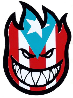 Stickers Spit Fire logo con la Bandera de Puerto Rico
