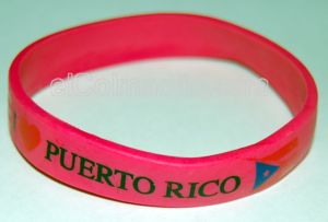 Dulces Tipicos I Love Puerto Rico Wrist Band pink Puerto Rico