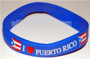 Dulces Tipicos I Love Puerto Rico Wrist Band blue Puerto Rico