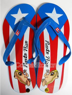 Dulces Tipicos Summer Sandals from Puerto Rico, Puerto Rico Flag Summer Puerto Rico