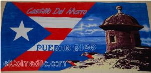 Dulces Tipicos Toalla Bandera de Puerto Rico y Garrita, Towel with the Flag of Puerto Rico Puerto Rico