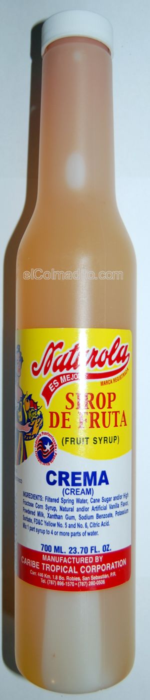 Dulces Tipicos Sirop de Crema para Piraguas<br>Cream Syrup for Snowcones 24.5onz Puerto Rico