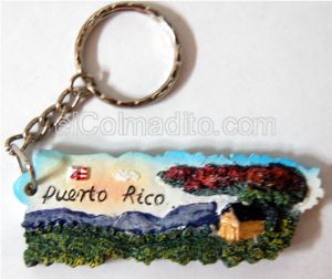 Dulces Tipicos Keychain shaped as <br>the Island of Puerto Rico Puerto Rico