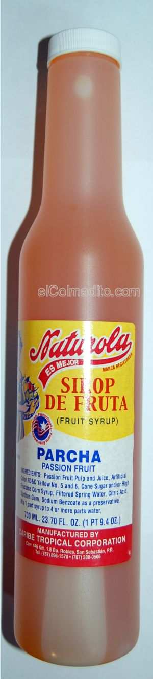 Dulces Tipicos Sirop de Parcha para Piraguas<br> Passion Fruit Syrup for Snowcones 24.5onz Puerto Rico