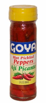 Dulces Tipicos Goya hot Pickled Pepers Red Aji Picante Puerto Rico