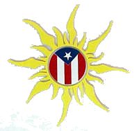Dulces Tipicos Puerto Rican Flag with a Sun, Designer Sticker, Bandrea de Puerto Rico con un sol Puerto Rico