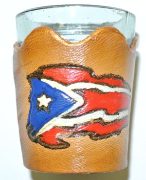 Dulces Tipicos Puerto Rico Flag Shot Glass Puerto Rico
