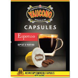 Dulces Tipicos Yaucono Coffee 18 Espresso Capsules, Cafe Yaucono en Capsulas Puerto Rico