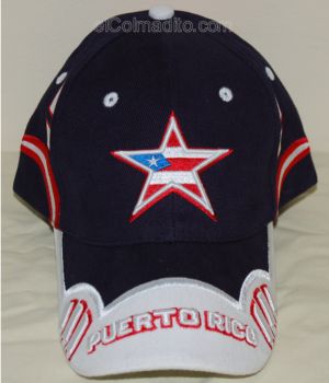 Gorra de Puerto Rico con Estrella, Bandera y Puerto Rico Puerto Rico