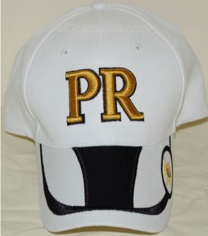 Gorra PR Bordado y Sol con Bandera de Puerto Rico Puerto Rico