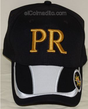 Gorra PR Bordado y Sol con Bandera de Puerto Rico Puerto Rico