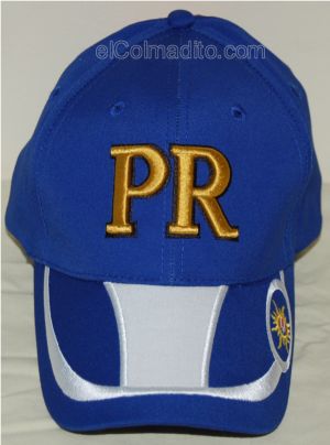 Gorra PR Bordado y Sol con Bandera de Puerto Rico Puerto Rico