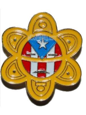 Puerto Rico Flag on Taino Pin Puerto Rico