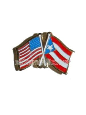 Puerto Rico Flag & USA Flag Pin Puerto Rico