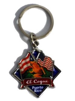 Puerto Rico and US Flag Keychain Puerto Rico