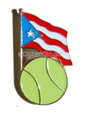 Puerto Rico Flag & Tennis Pin Puerto Rico