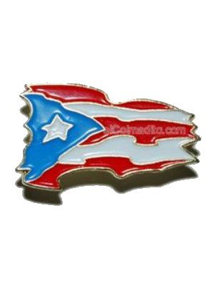 Puerto Rico Flag Fire Style Pin Puerto Rico