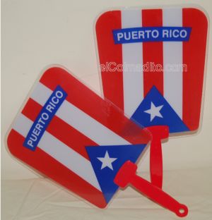 Abanico de mano con Bandera de Puerto Rico Puerto Rico