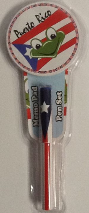 Puerto Rico Flag Memo Pad, Puerto Rico Flag Pen Puerto Rico