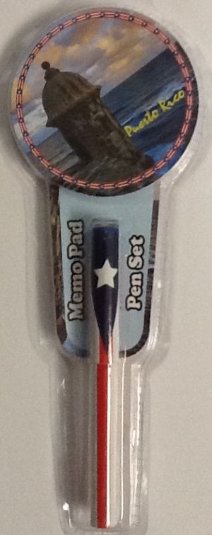 Puerto Rico El Morro Memo Pad, Puerto Rico Flag Pen Puerto Rico