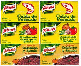 Cubitos Knorr de Calabaza, Pescado y Condimento Puerto Rico