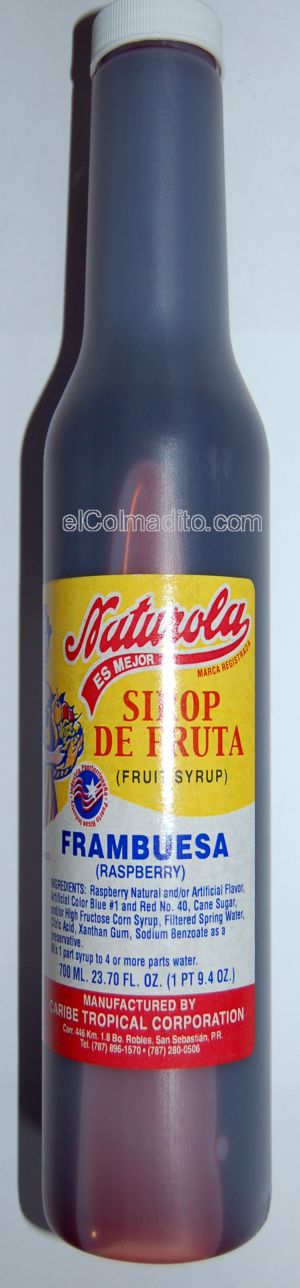 Sirop de Frambuesa para Piraguas<br>Rasberry Syrup for Snowcones 24.5onz Puerto Rico